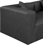 Cube Charcoal Grey Vegan Leather Modular Sofa 668Grey-S108B Meridian Furniture