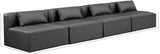 Cube Charcoal Grey Vegan Leather Modular Sofa 668Grey-S144A Meridian Furniture