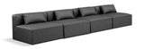 Cube Charcoal Grey Vegan Leather Modular Sofa 668Grey-S144A Meridian Furniture