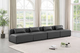 Cube Charcoal Grey Vegan Leather Modular Sofa 668Grey-S144A Meridian Furniture