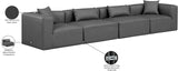 Cube Charcoal Grey Vegan Leather Modular Sofa 668Grey-S144B Meridian Furniture