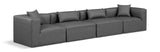 Cube Charcoal Grey Vegan Leather Modular Sofa 668Grey-S144B Meridian Furniture