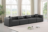 Cube Charcoal Grey Vegan Leather Modular Sofa 668Grey-S144B Meridian Furniture