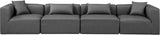 Cube Charcoal Grey Vegan Leather Modular Sofa 668Grey-S144B Meridian Furniture