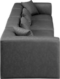 Cube Charcoal Grey Vegan Leather Modular Sofa 668Grey-S144B Meridian Furniture