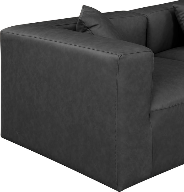 Cube Charcoal Grey Vegan Leather Modular Sofa 668Grey-S144B Meridian Furniture