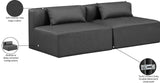 Cube Charcoal Grey Vegan Leather Modular Sofa 668Grey-S72A Meridian Furniture