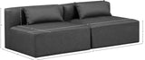 Cube Charcoal Grey Vegan Leather Modular Sofa 668Grey-S72A Meridian Furniture