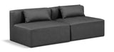 Cube Charcoal Grey Vegan Leather Modular Sofa 668Grey-S72A Meridian Furniture