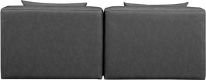 Cube Charcoal Grey Vegan Leather Modular Sofa 668Grey-S72A Meridian Furniture