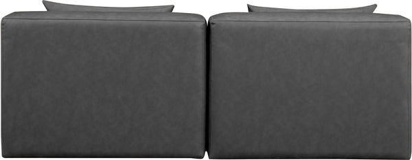 Cube Charcoal Grey Vegan Leather Modular Sofa 668Grey-S72A Meridian Furniture