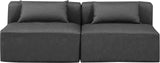 Cube Charcoal Grey Vegan Leather Modular Sofa 668Grey-S72A Meridian Furniture