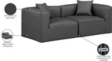 Cube Charcoal Grey Vegan Leather Modular Sofa 668Grey-S72B Meridian Furniture