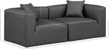 Cube Charcoal Grey Vegan Leather Modular Sofa 668Grey-S72B Meridian Furniture