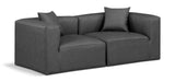 Cube Charcoal Grey Vegan Leather Modular Sofa 668Grey-S72B Meridian Furniture