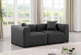 Cube Charcoal Grey Vegan Leather Modular Sofa 668Grey-S72B Meridian Furniture