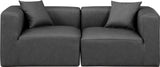 Cube Charcoal Grey Vegan Leather Modular Sofa 668Grey-S72B Meridian Furniture