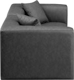 Cube Charcoal Grey Vegan Leather Modular Sofa 668Grey-S72B Meridian Furniture