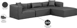 Cube Charcoal Grey Vegan Leather Modular Sectional 668Grey-Sec4A Meridian Furniture