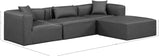 Cube Charcoal Grey Vegan Leather Modular Sectional 668Grey-Sec4A Meridian Furniture