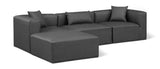 Cube Charcoal Grey Vegan Leather Modular Sectional 668Grey-Sec4A Meridian Furniture