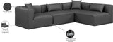 Cube Charcoal Grey Vegan Leather Modular Sectional 668Grey-Sec4B Meridian Furniture