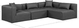 Cube Charcoal Grey Vegan Leather Modular Sectional 668Grey-Sec4B Meridian Furniture