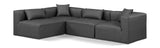 Cube Charcoal Grey Vegan Leather Modular Sectional 668Grey-Sec4B Meridian Furniture