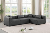 Cube Charcoal Grey Vegan Leather Modular Sectional 668Grey-Sec4B Meridian Furniture