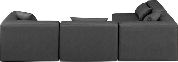 Cube Charcoal Grey Vegan Leather Modular Sectional 668Grey-Sec4B Meridian Furniture