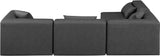 Cube Charcoal Grey Vegan Leather Modular Sectional 668Grey-Sec4B Meridian Furniture