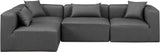 Cube Charcoal Grey Vegan Leather Modular Sectional 668Grey-Sec4B Meridian Furniture