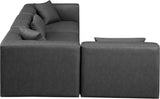 Cube Charcoal Grey Vegan Leather Modular Sectional 668Grey-Sec4B Meridian Furniture