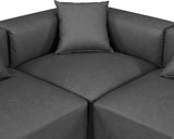 Cube Charcoal Grey Vegan Leather Modular Sectional 668Grey-Sec4B Meridian Furniture