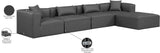 Cube Charcoal Grey Vegan Leather Modular Sectional 668Grey-Sec5A Meridian Furniture