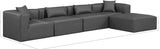 Cube Charcoal Grey Vegan Leather Modular Sectional 668Grey-Sec5A Meridian Furniture