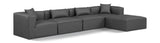 Cube Charcoal Grey Vegan Leather Modular Sectional 668Grey-Sec5A Meridian Furniture