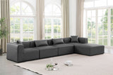 Cube Charcoal Grey Vegan Leather Modular Sectional 668Grey-Sec5A Meridian Furniture