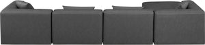 Cube Charcoal Grey Vegan Leather Modular Sectional 668Grey-Sec5A Meridian Furniture
