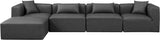 Cube Charcoal Grey Vegan Leather Modular Sectional 668Grey-Sec5A Meridian Furniture