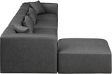 Cube Charcoal Grey Vegan Leather Modular Sectional 668Grey-Sec5A Meridian Furniture