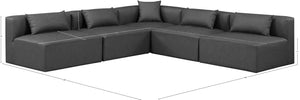 Cube Charcoal Grey Vegan Leather Modular Sectional 668Grey-Sec5B Meridian Furniture
