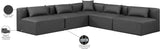 Cube Charcoal Grey Vegan Leather Modular Sectional 668Grey-Sec5B Meridian Furniture