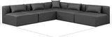 Cube Charcoal Grey Vegan Leather Modular Sectional 668Grey-Sec5B Meridian Furniture