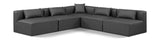 Cube Charcoal Grey Vegan Leather Modular Sectional 668Grey-Sec5B Meridian Furniture