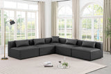 Cube Charcoal Grey Vegan Leather Modular Sectional 668Grey-Sec5B Meridian Furniture