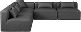 Cube Charcoal Grey Vegan Leather Modular Sectional 668Grey-Sec5B Meridian Furniture