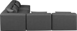 Cube Charcoal Grey Vegan Leather Modular Sectional 668Grey-Sec5B Meridian Furniture