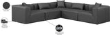 Cube Charcoal Grey Vegan Leather Modular Sectional 668Grey-Sec5C Meridian Furniture