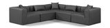 Cube Charcoal Grey Vegan Leather Modular Sectional 668Grey-Sec5C Meridian Furniture